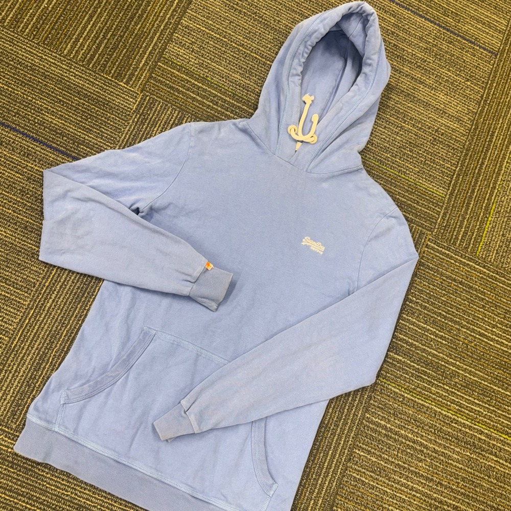Superdry Hoodie Men Medium Blue Excellent Orange Label‎ Lite MS2GI027 Pullover